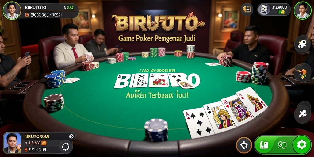 Gameplay Poker BIRUTOTO menampilkan aksi seru dan interaksi pemain.