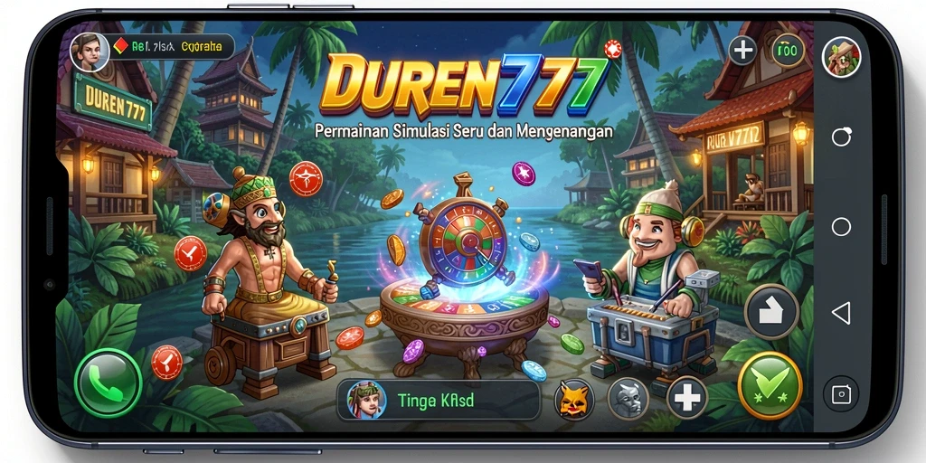 Tangkapan layar DUREN777 menampilkan gameplay simulasi yang realistis dan interaksi pengguna.