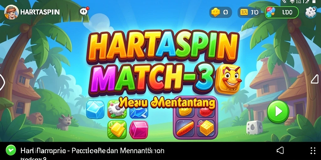 Tampilan menarik dari gameplay Match-3 dalam HARTASPIN.