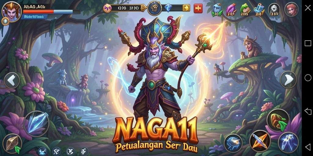 Screenshot gameplay NAGA11 yang menampilkan karakter menjelajahi dunia petualangan.