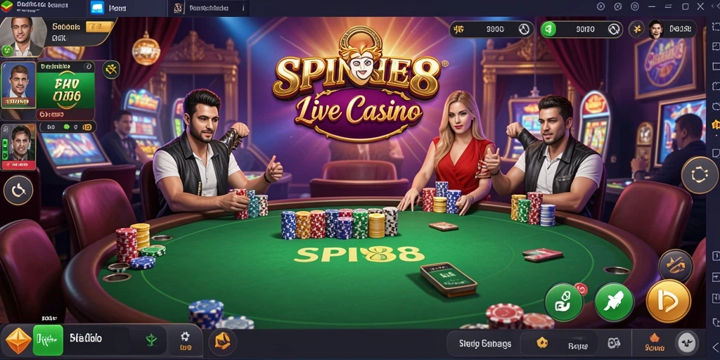Tampilan menarik dari gameplay Live Casino SPIN88.
