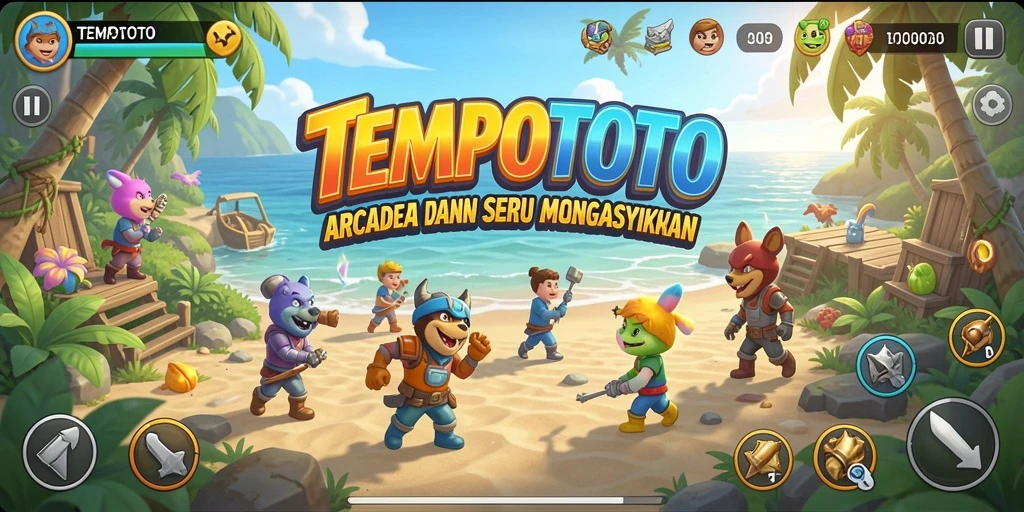 Screenshot gameplay TEMPOTOTO yang menunjukkan aksi seru dalam permainan Arcade.