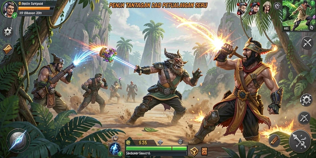 Tampilan gameplay V21 menampilkan aksi pertarungan yang mendebarkan dan grafis menawan.
